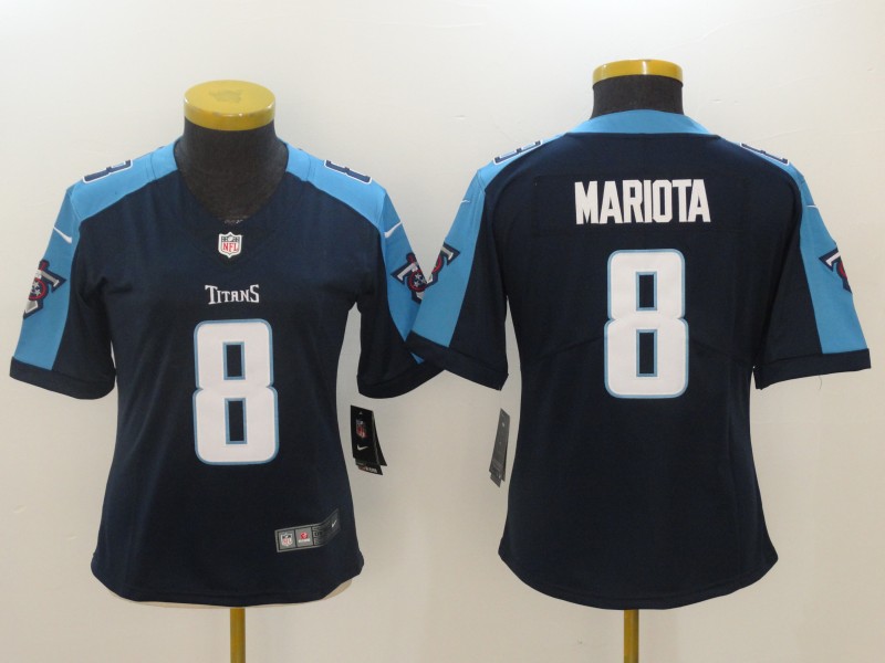 Women Tennessee Titans #8 Mariota Black Nike Vapor Untouchable Limited NFL Jerseys->women nfl jersey->Women Jersey